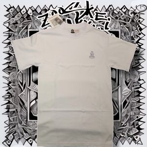 Zooskei White Short Sleeve Tee with Bear Embroidery